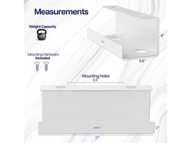 VIVO White Extra Deep Under Desk Cable Management Trays - 2 Pack