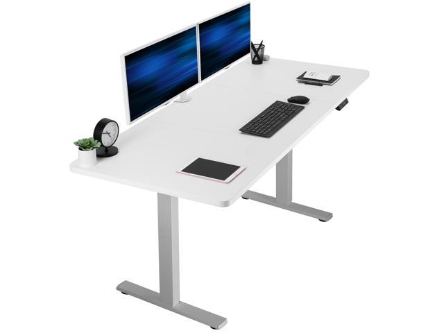 VIVO Electric 71 x 30 Stand Up Desk Workstation, White Table Top, Gray Frame