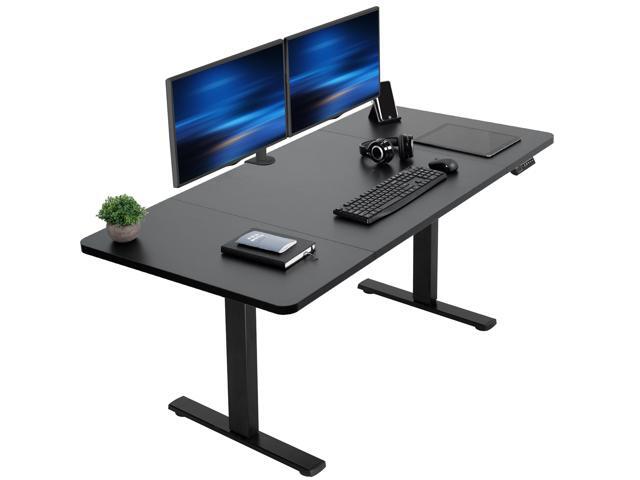 VIVO Electric 60 x 30 Stand Up Desk Workstation, Black Table Top, Black Frame