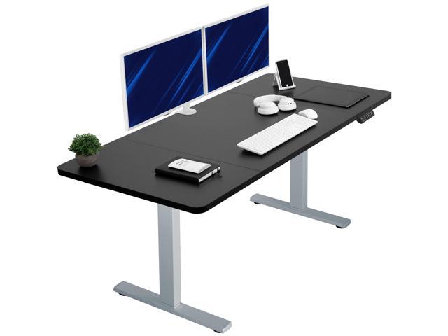 VIVO Electric 60 x 30 Stand Up Desk Workstation, Black Table Top, Gray Frame