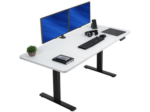 VIVO Electric 60 x 30 Stand Up Desk Workstation, White Table Top, Black Frame