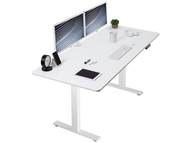 VIVO Electric 71 x 30 Stand Up Desk, White Dry Erase Table Top, White Frame