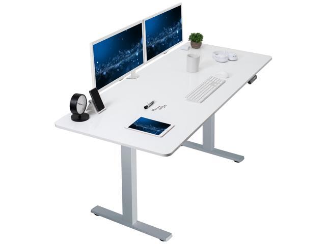 VIVO Electric 71 x 30 Stand Up Desk, White Dry Erase Table Top, Gray Frame