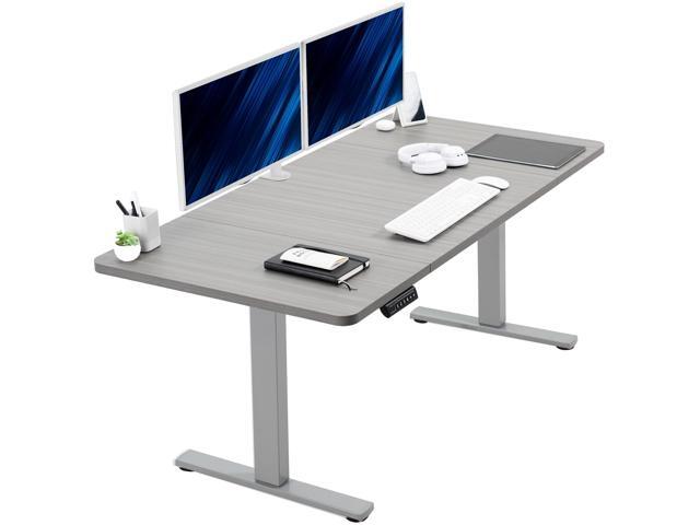 VIVO Electric 60 x 30 Stand Up Desk Workstation, Dark Gray Top, Gray Frame