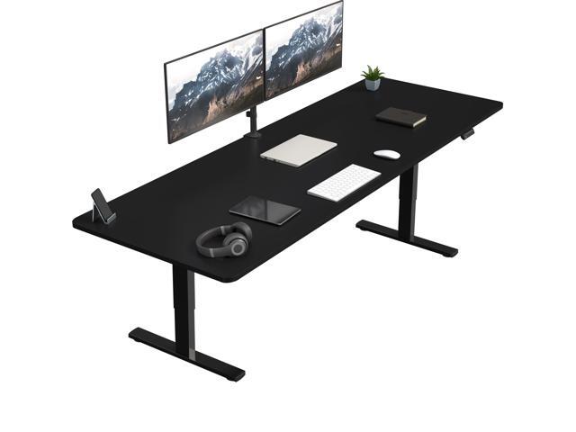 VIVO Electric 83 x 30 Stand Up Desk Workstation, Black Table Top, Black Frame
