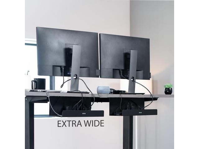VIVO Black Extra Deep Under Desk Cable Management Trays - 2 Pack