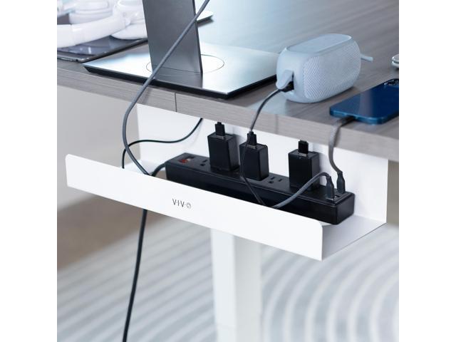 VIVO White Extra Deep Under Desk Cable Management Tray