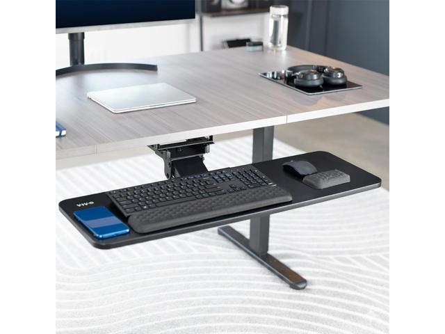 VIVO Black Premium Under Desk 34' Computer Keyboard and Mouse Tray