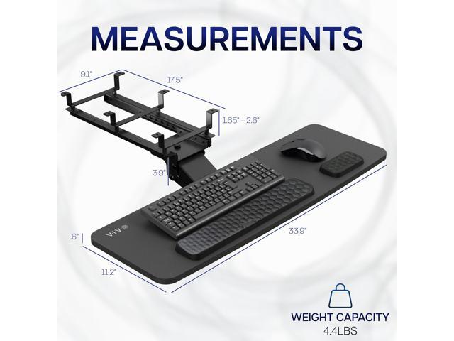 VIVO Black Premium Under Desk 34' Computer Keyboard and Mouse Tray