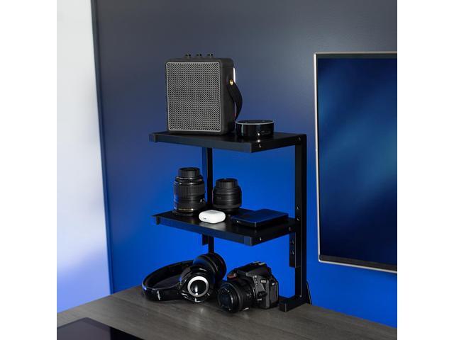 VIVO Black Clamp-on 13' Above or Below Desk 2-Tier Shelving Unit, Desk Organizer