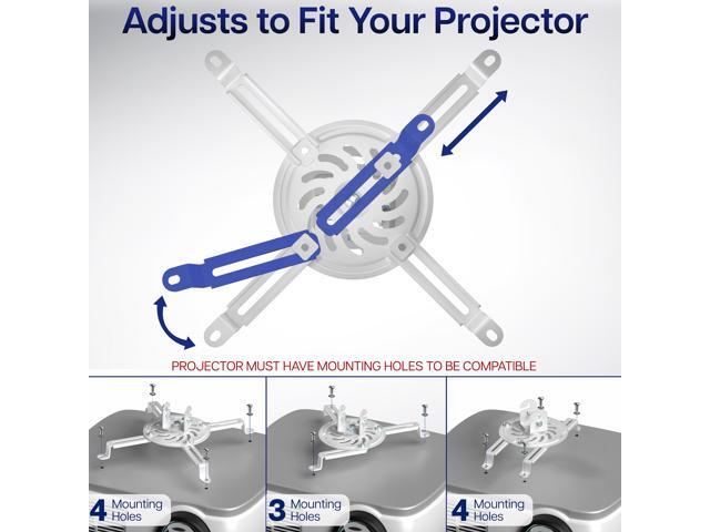 VIVO Universal White Tall Extending Projector Ceiling Mount, Height Adjustable