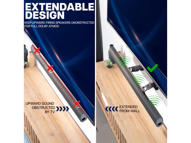 VIVO Steel Universal Extendable Soundbar Speaker Wall Mount, 2 Brackets