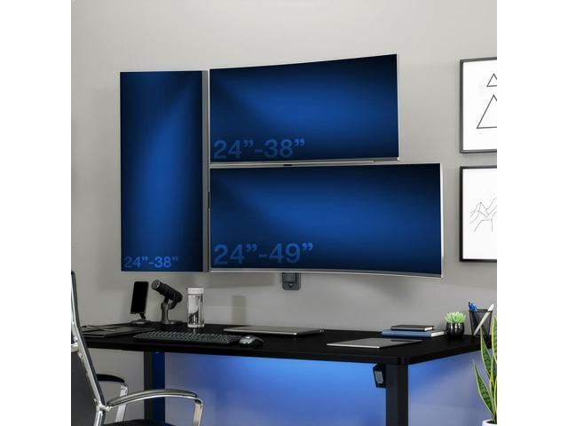 VIVO Pneumatic Triple Ultrawide Monitor Wall Mount for up to 49' Screens