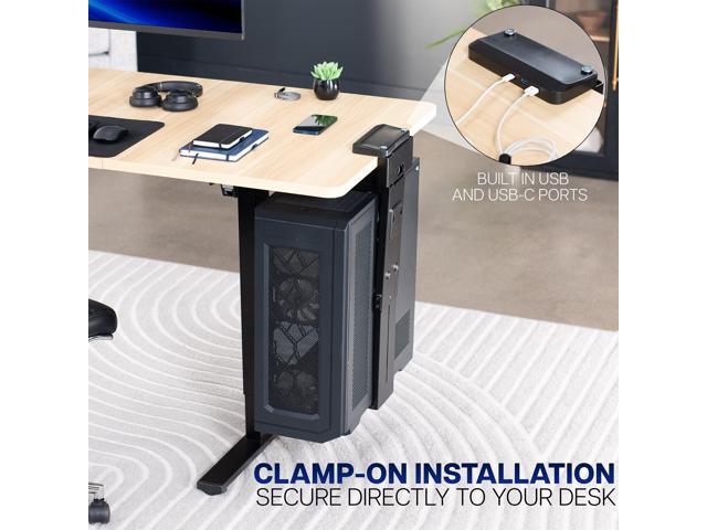VIVO Large Clamp-on and Wall PC Mount, Computer Case Holder with 135° Swivel