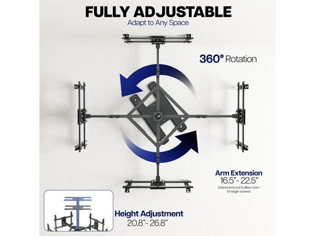 VIVO Hanging Quad-TV Ceiling Mount for 32 to 50 Screens, 2.5ft Pole