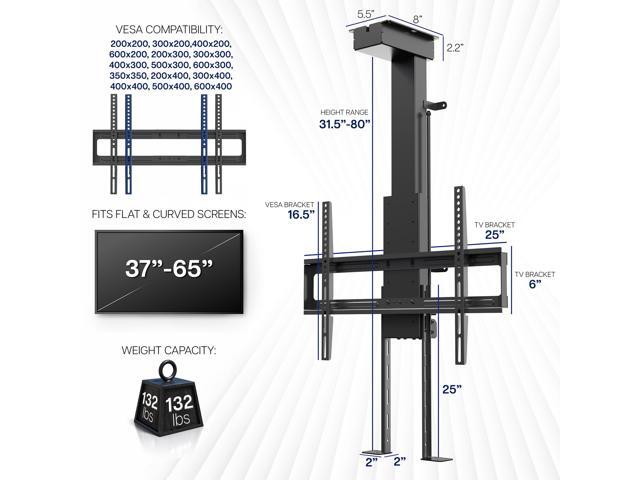 VIVO Motorized Drop Down TV Mount with Remote Control, Fits 37' to 65' Screens