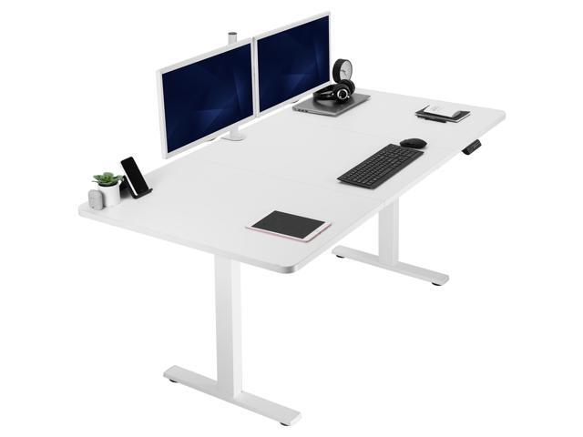 VIVO Electric 71 x 36 Stand Up Desk, White Table Top, White Frame