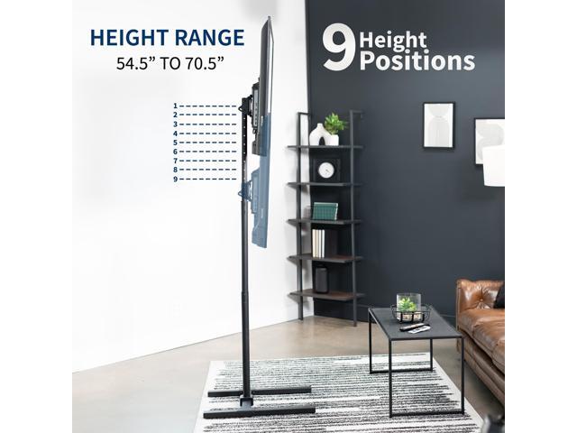 VIVO Black Extra Tall TV Floor Stand for 13' to 50' Screens up to 44 lbs, Height Adjustable Mount (STAND-TV17)