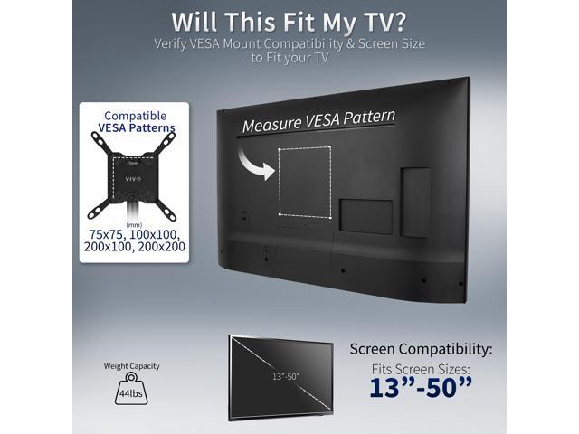 VIVO Black Extra Tall TV Floor Stand for 13' to 50' Screens up to 44 lbs, Height Adjustable Mount (STAND-TV17)