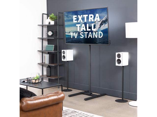 VIVO Black Extra Tall TV Floor Stand for 13' to 65' Screens up to 44 lbs, Height Adjustable Mount (STAND-TV18)