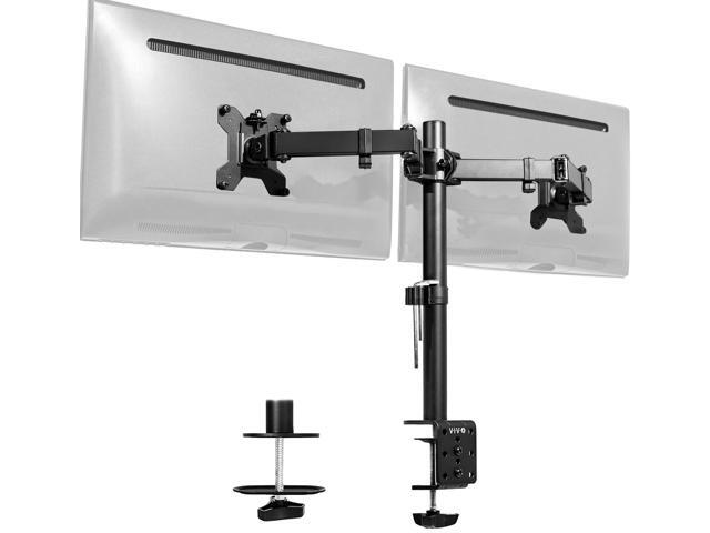 VIVO Black Dual Monitor Desk Mount Adjustable Stand, Fits Screens up to 30'
