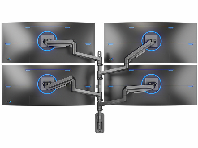 VIVO Quad Ultrawide Heavy Duty Pneumatic Arm Wall Monitor Mount Fits 38 Screens