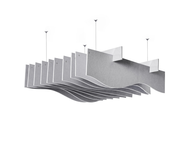 VIVO Light Gray 47 x 14 Sound Absorber Panel, Acoustic Ceiling Waffle Wave