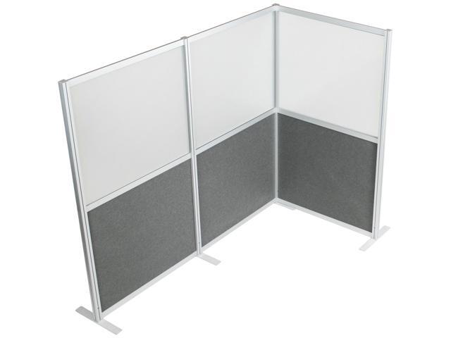 VIVO L-Shaped Modular Wall System, 3 PET/Acrylic Panels, Office Cubicle Dividers