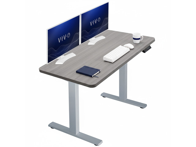 VIVO Electric 43 x 24 Stand Up Desk Dark Gray Table Top, Gray Frame