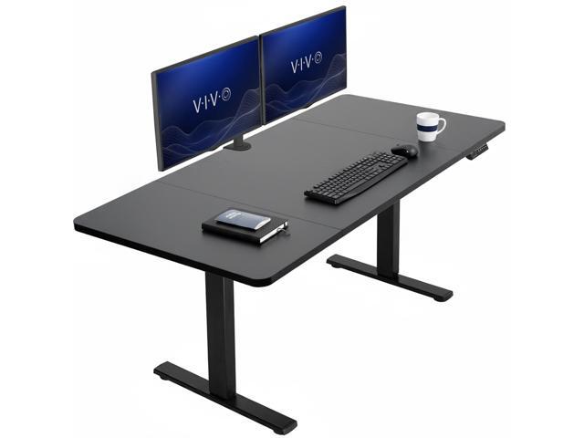 VIVO Electric 60 x 30 Stand Up Desk Workstation, Black Table Top, Black Frame