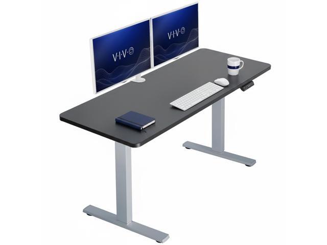 VIVO Electric 60 x 24 Stand Up Desk, Black Table Top, Gray Frame