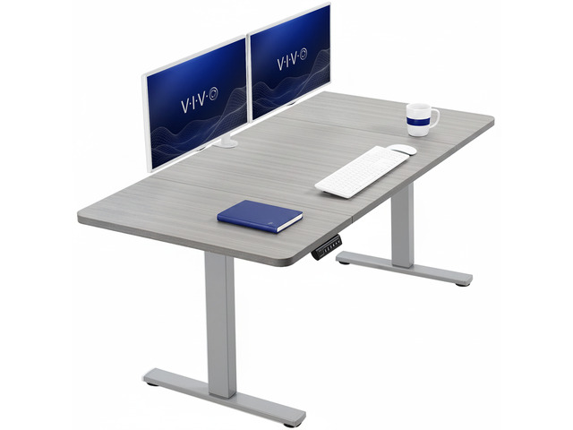 VIVO Electric 60 x 30 Stand Up Desk Workstation, Dark Gray Top, Gray Frame