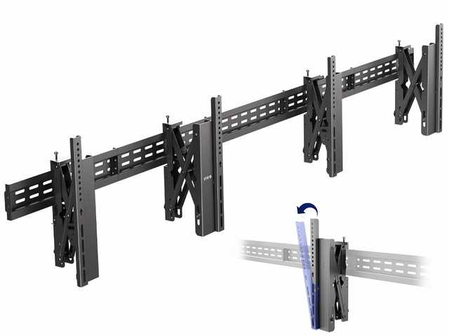 VIVO Pop-Out 1x2 Video Wall Mount, Double TV Wall Mount Fits 2 Screens 37-65