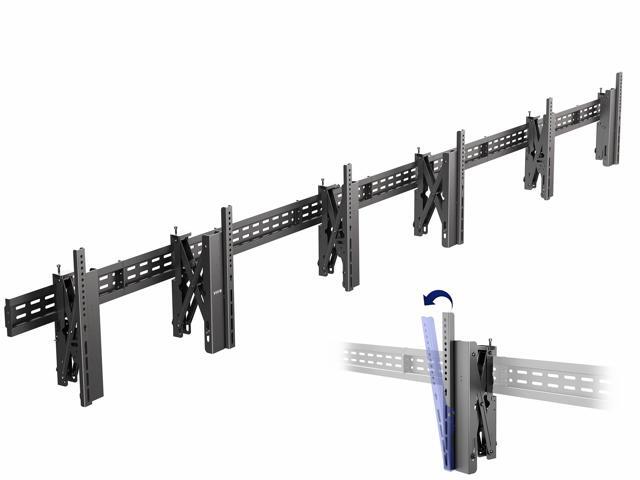 VIVO Pop-Out 1x3 Video Wall Mount, Triple TV Wall Mount 3 TV Screens 37-65