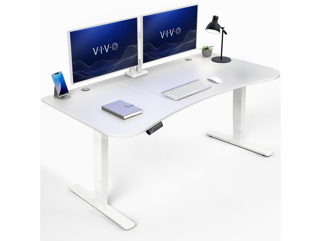 VIVO White 63 x 32 Electric Height Adjustable Stand Up Desk
