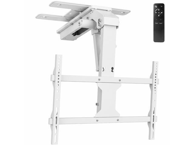 VIVO White Electric Flip Down and Swivel Ceiling TV Mount for 37'-70' Screens
