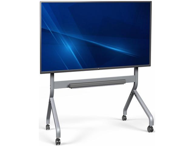 VIVO Heavy-Duty Rolling TV Stand, Slim TV Cart with Manual Height Adjustments