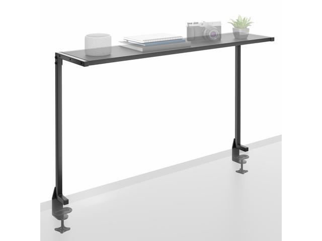 VIVO 38' Black Clamp-on Overhead Desk Shelf Mount, Raised Desktop Organizer