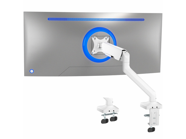 VIVO Pneumatic Arm White Single Ultrawide Monitor Desk Mount, Up to 40' Screens