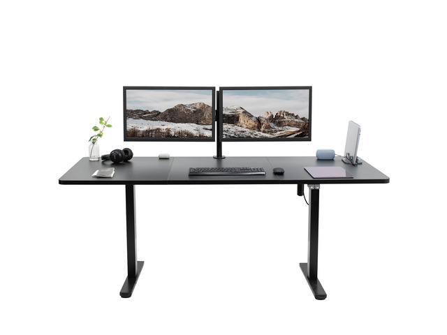 VIVO Electric 71 x 30 Stand Up Desk Workstation, Black Top, Black Frame