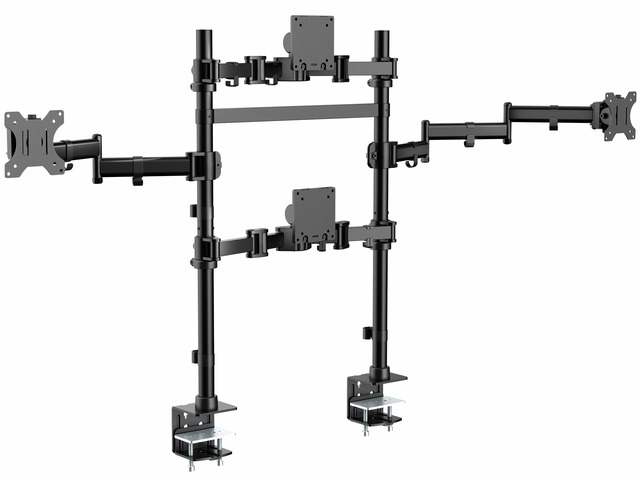 VIVO Dual Pole Quad Monitor Desk Mount, Screens Up to 49 (x2) and 38 (x2)