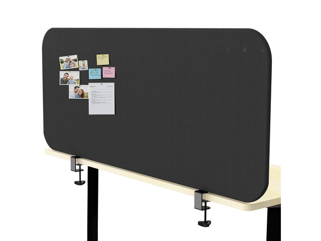 VIVO 60' Clamp-On Desk Privacy Panel, Sound-Reducing PET Fabric