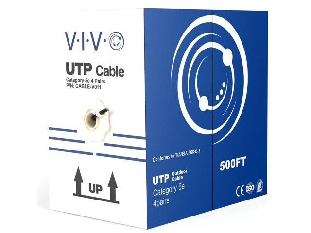 VIVO 500ft bulk Cat5e Ethernet-kabel UTP Cat-5e waterdichte buitenbegraafplaats 500 ft (CABLE-V011)