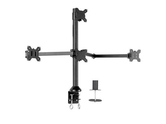 VIVO Steel Quad Monitor Heavy Duty Desk Mount 3 + 1 Fully Adjustable Stand Holds 4 Screens up to 32' (STAND-V104A)