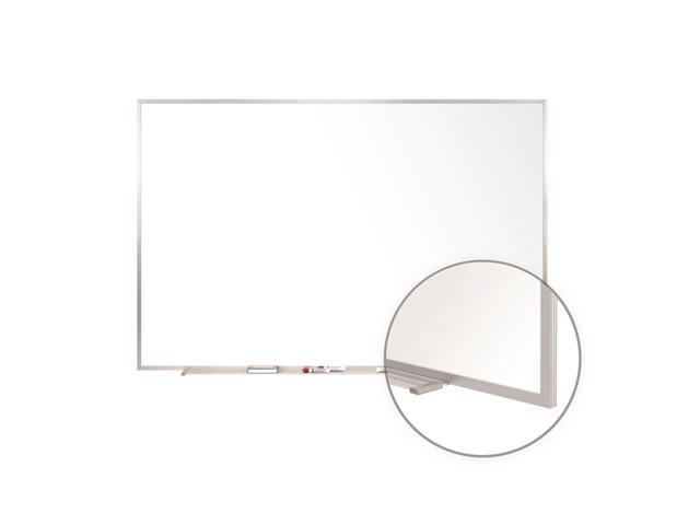 Ghent M1-44-4 Magnetic Porcelain Whiteboard with Aluminum Frame - 48.5' x 48.5' - White Surface, Satin Aluminum Frame