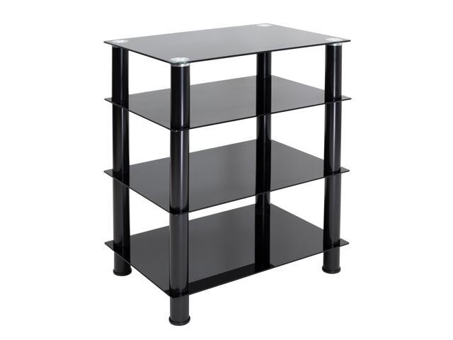 Mount-it! Glass Audio Tower and Media Center with 4 Shelves, 187 lbs total Capacity
