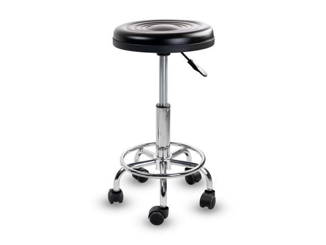 Mount-It! Adjustable Rolling Spa Stool [Leather Cushion] Hydraulic Swivel Chair with Wheels