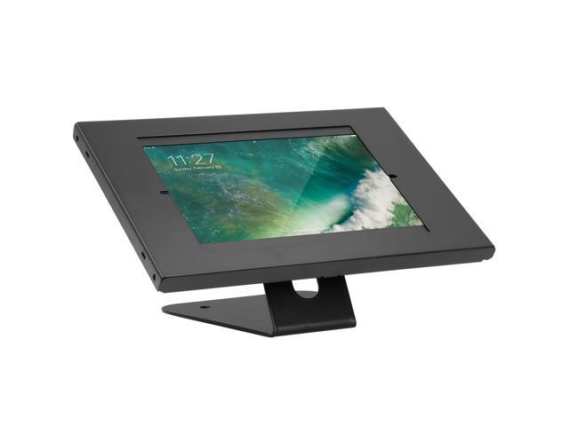 Mount-It! Anti-Theft Tablet Kiosk with Countertop and Wall Mount Base Black