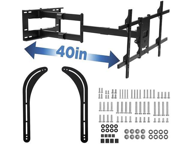 Mount-It! Long Arm TV Mount, Soundbar Mount, and TV Mounting Hardware Kit Bundle Fits 43'-80' TVs