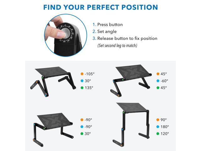 Mount-It! Notebook Stand Adjustable Vented Notebook Table Portable and Lightweight